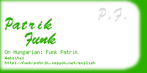 patrik funk business card